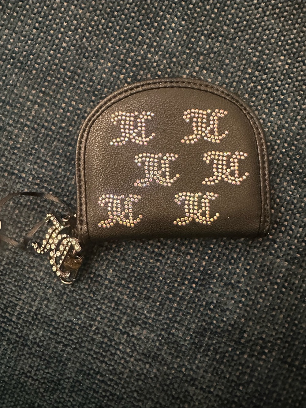 Juicy Couture Black Wallet with Iridescent Crystal Logo